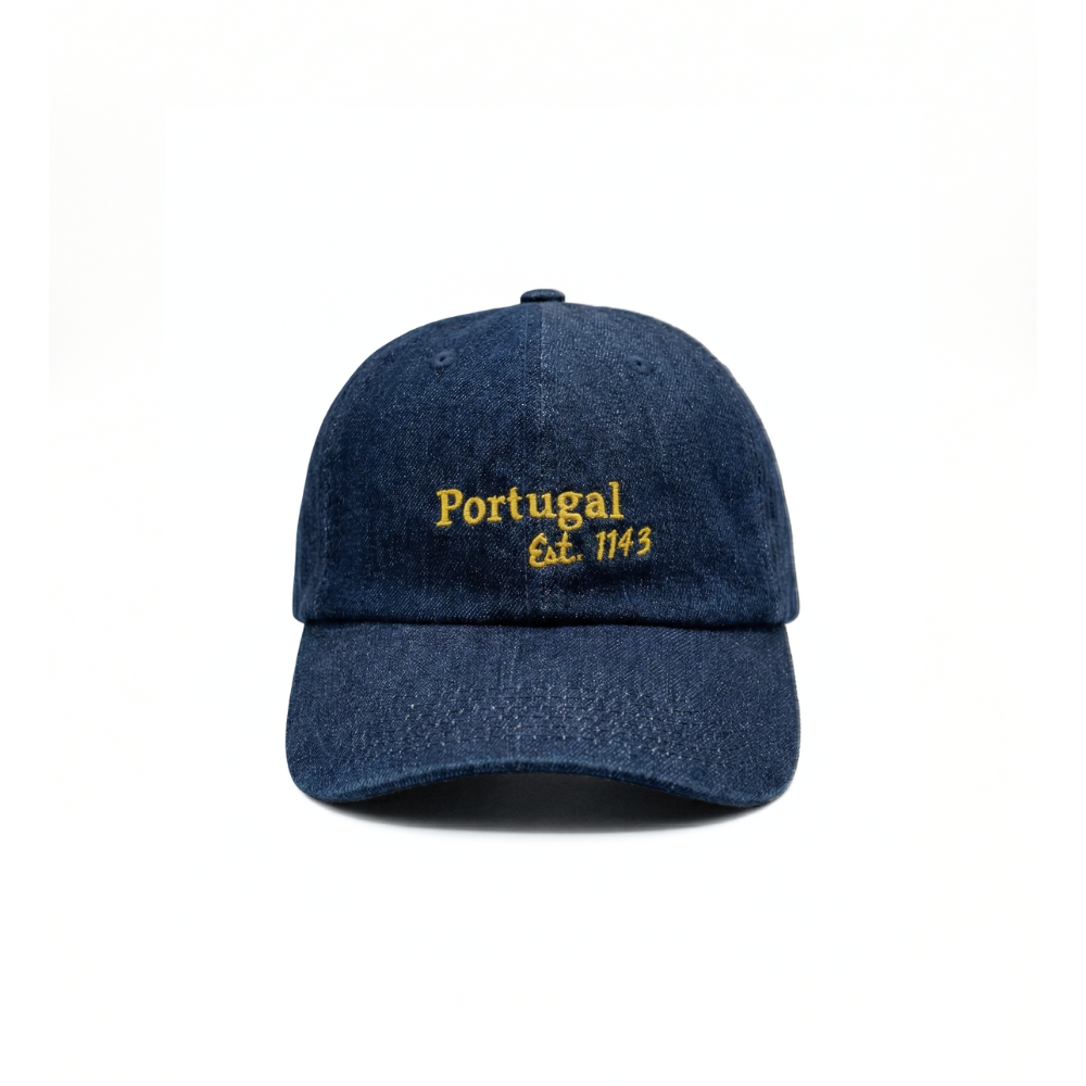 Jean Cap 1143 by D'Vines — washed denim Portugal embroidered cap